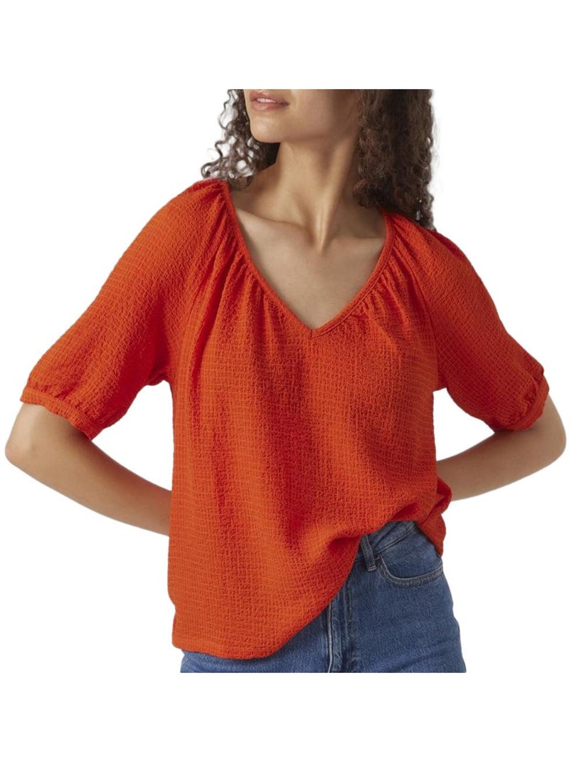 T-shirt Vermelha Vero Moda Kassi para Mulher Vermelho - Kiabi