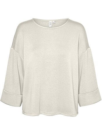 T-shirt vermelha vero moda mocca com mangas 3/4