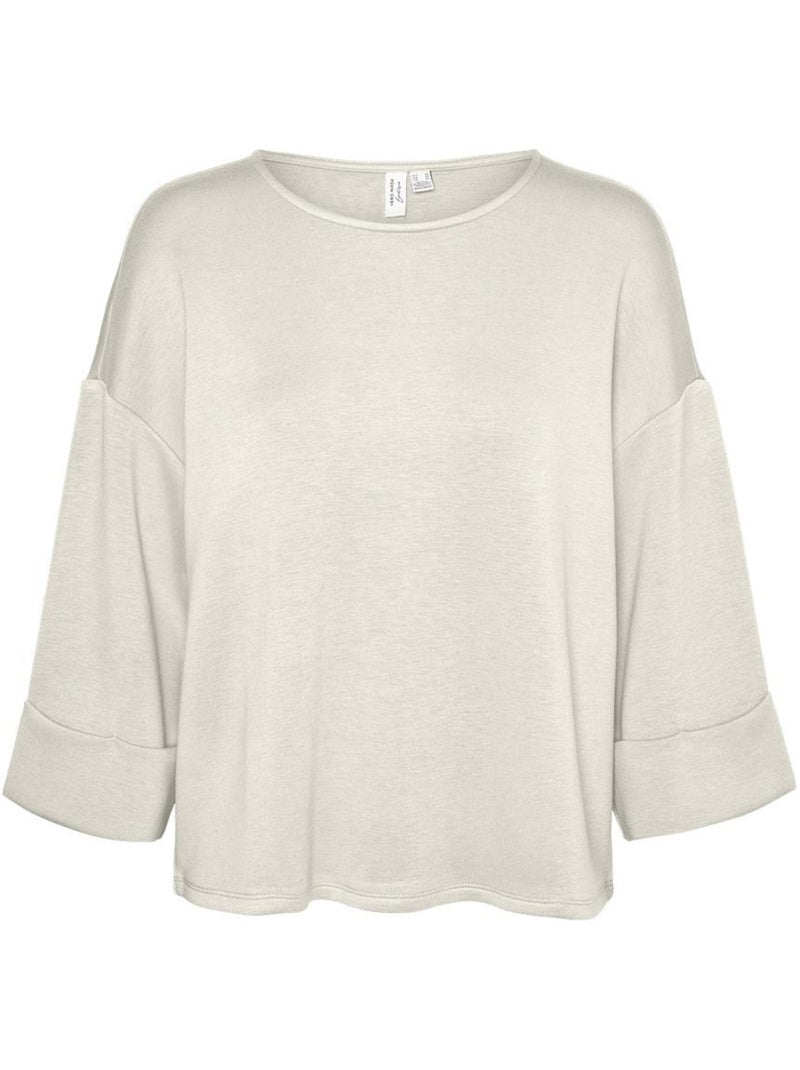T-shirt vermelha vero moda mocca com mangas 3/4 Bege - Kiabi