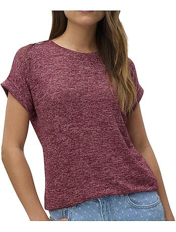 T-shirt Fúcsia Vero Moda Brianna para Mulher