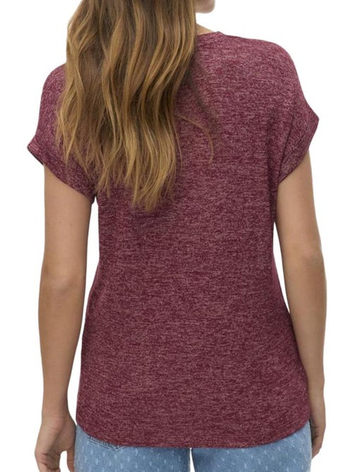 T-Shirt Vero Moda Brianna para Mulher Vermelho Mesclado 10291353 - Kiabi T-Shirt Vero Moda Brianna para Mulher Vermelho Mesclado 10291353 - Kiabi