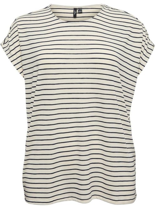 T-shirt Vero Moda Cholli para Mulher Bege/Preto - Kiabi T-shirt Vero Moda Cholli para Mulher Bege/Preto - Kiabi