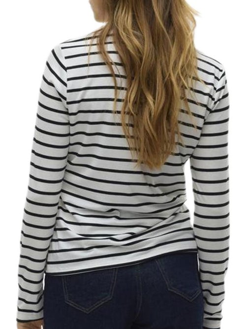 T-shirt Vero Moda Clara para Mulher Branco/Preto - Kiabi T-shirt Vero Moda Clara para Mulher Branco/Preto - Kiabi