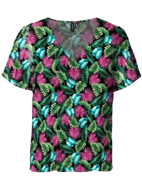 T-shirt vero moda easy v-neck com padrão para mulher - Kiabi