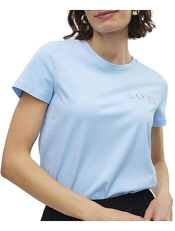 T-shirt vero moda francis azul claro para mulher