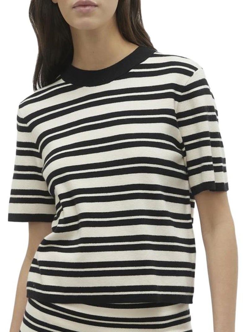 T-shirt Vero Moda Gold para Mulher Bege/Preta Preto - Kiabi