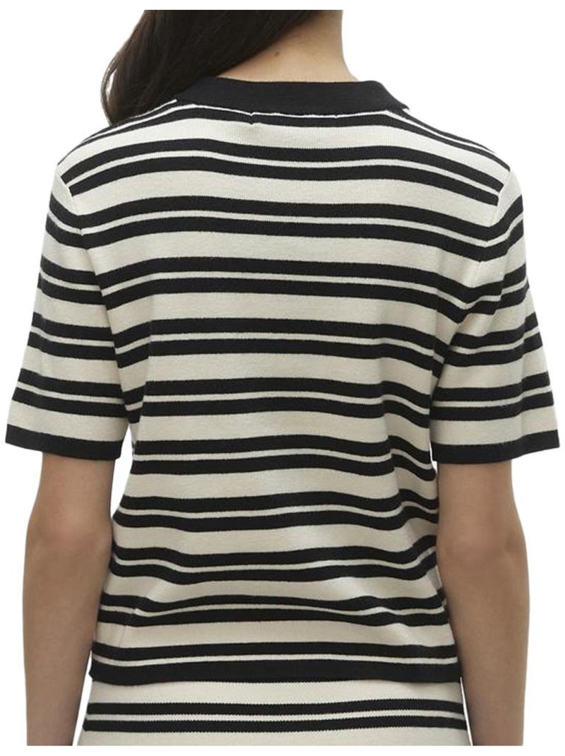 T-shirt Vero Moda Gold para Mulher Bege/Preta Preto - Kiabi
