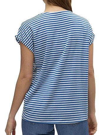 T-shirt Vero Moda Mava Azul e Branco para Mulher