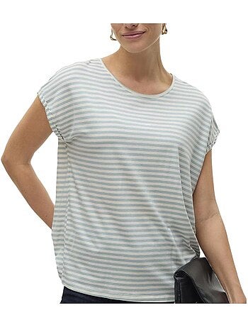T-shirt Vero Moda Mava para Mulher Branco/Verde