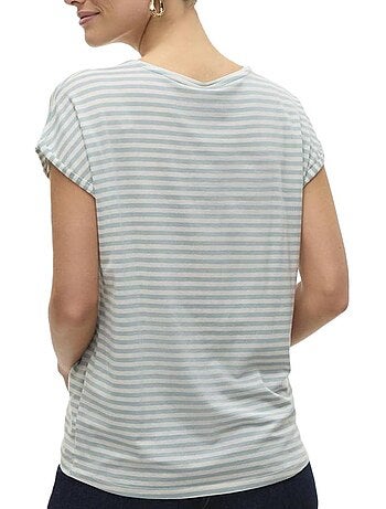 T-shirt Vero Moda Mava para Mulher Branco/Verde