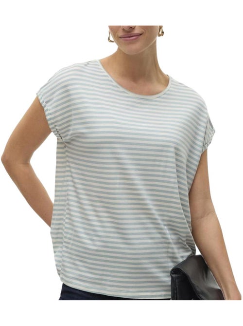 T-shirt vero moda mava para mulher branco/verde - Kiabi