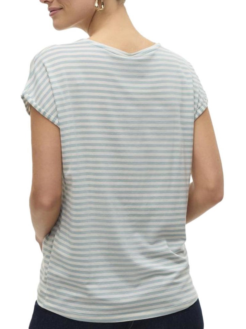 T-shirt Vero Moda Mava para Mulher Branco/Verde Verde - Kiabi