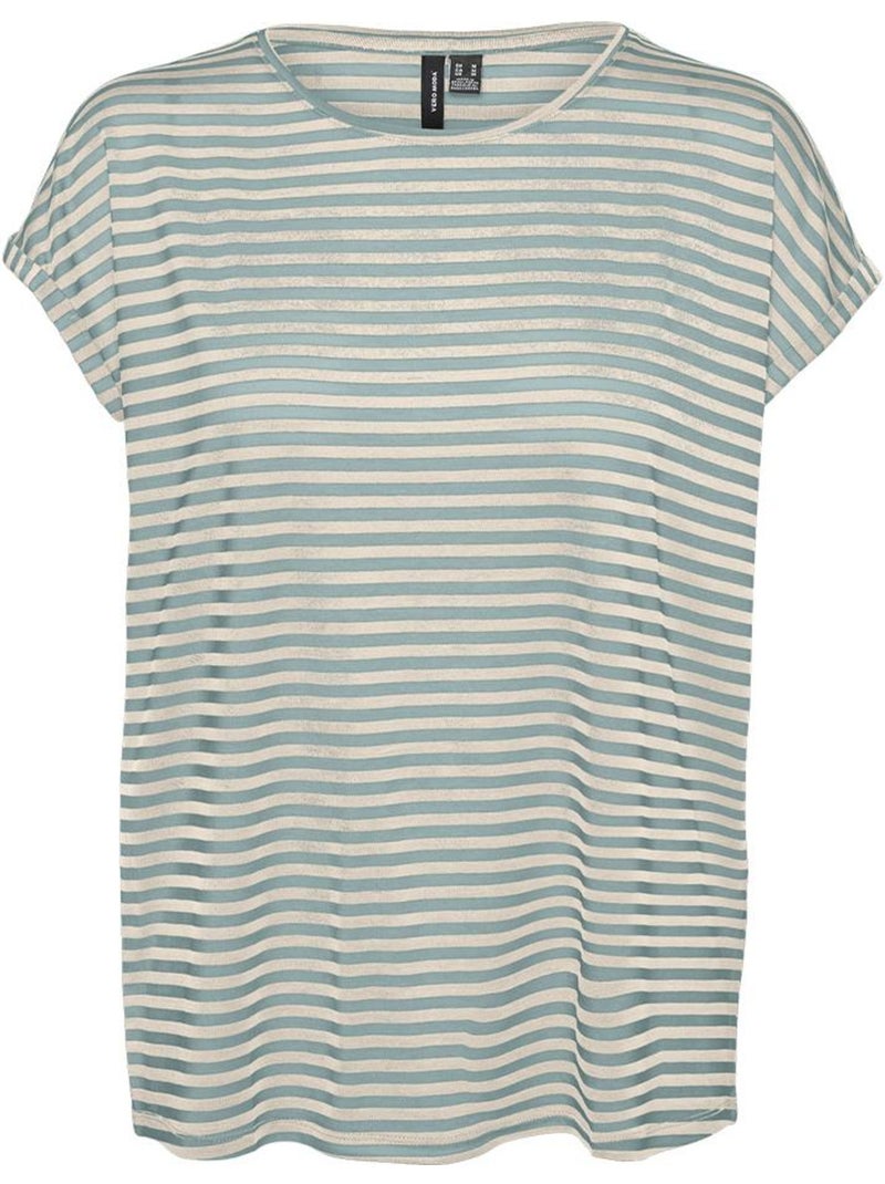 T-shirt Vero Moda Mava para Mulher Branco/Verde Verde - Kiabi