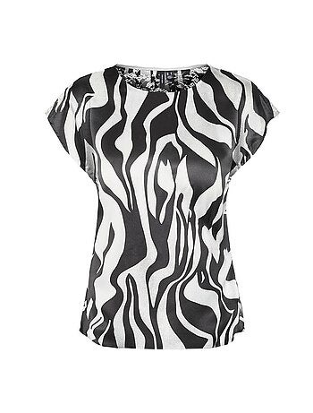T-Shirt Vero Moda Merle Sl para Mulher Branco/Preto