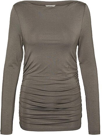 T-Shirt Vero Moda Saanvi para Mulher em Cor Taupe
