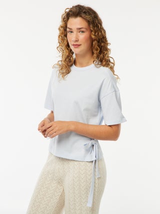 T-shirt vichy com laços