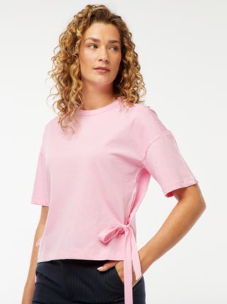 T-shirt vichy com laços