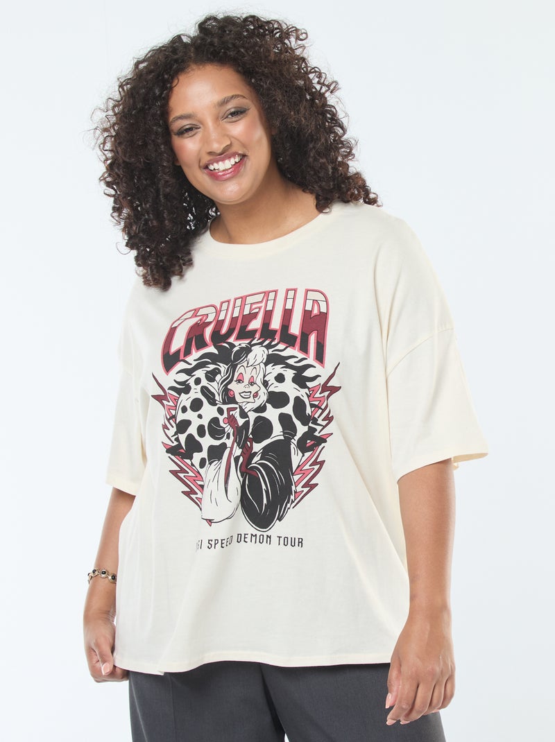 T-shirt 'Vilões' 'Disney' de mangas curtas Branco - Kiabi