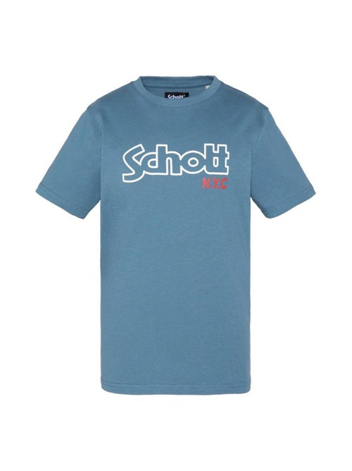 T-Shirt Vintage Azul para Rapaz Schott - Kiabi T-Shirt Vintage Azul para Rapaz Schott - Kiabi
