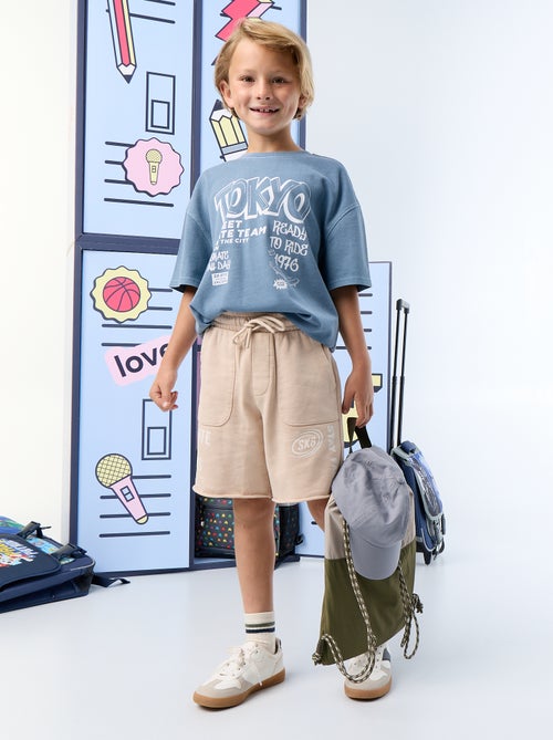 T-shirt vintage com estampado de skate de manga curta - Kiabi