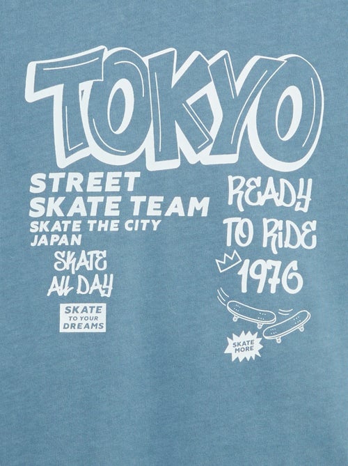 T-shirt vintage com estampado de skate de manga curta - Kiabi