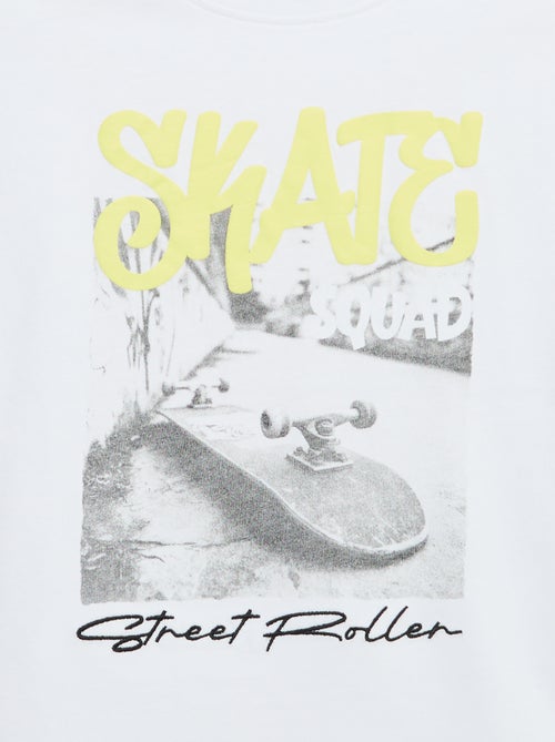 T-shirt vintage com estampado de skate de manga curta - Kiabi