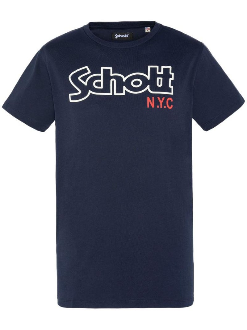 T-shirt Vintage Schott Marine para Homem Azul-marinho - Kiabi
