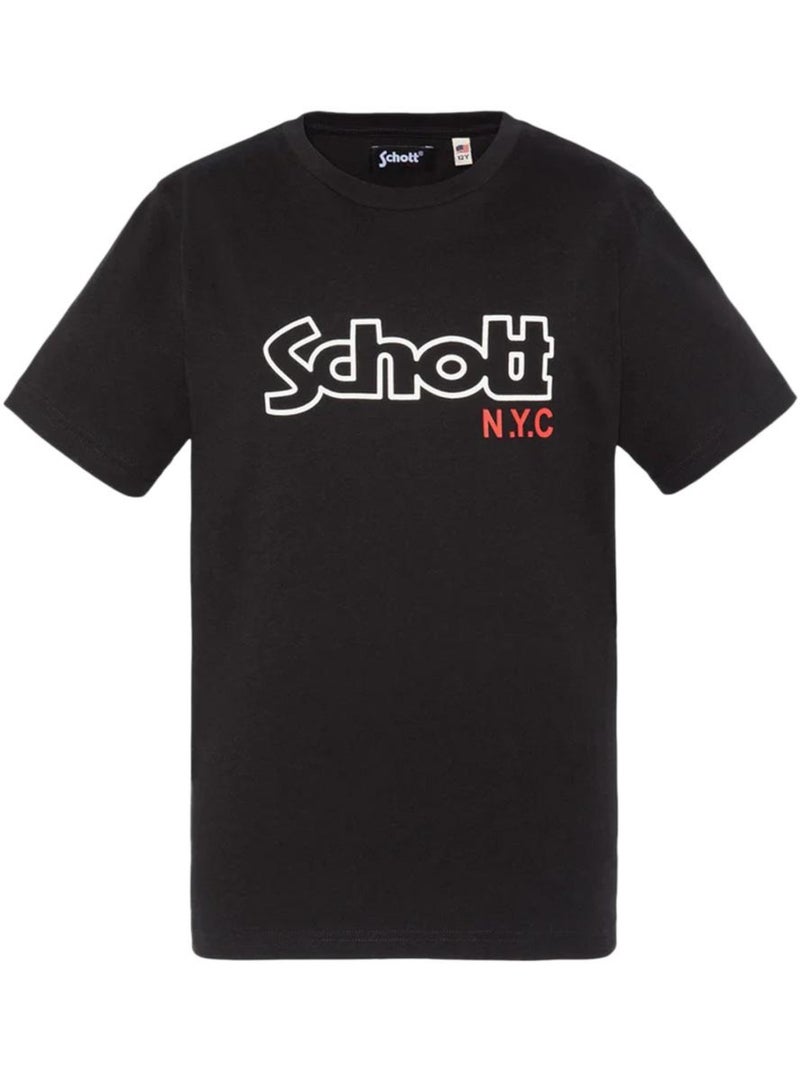 T-Shirt Vintage Schott para Rapaz Preto Preto - Kiabi