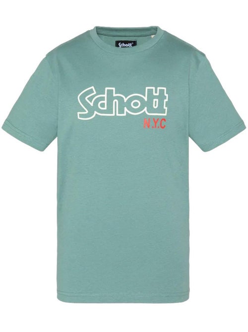 T-Shirt Vintage Verde/Azul para Rapaz Schott - Kiabi T-Shirt Vintage Verde/Azul para Rapaz Schott - Kiabi
