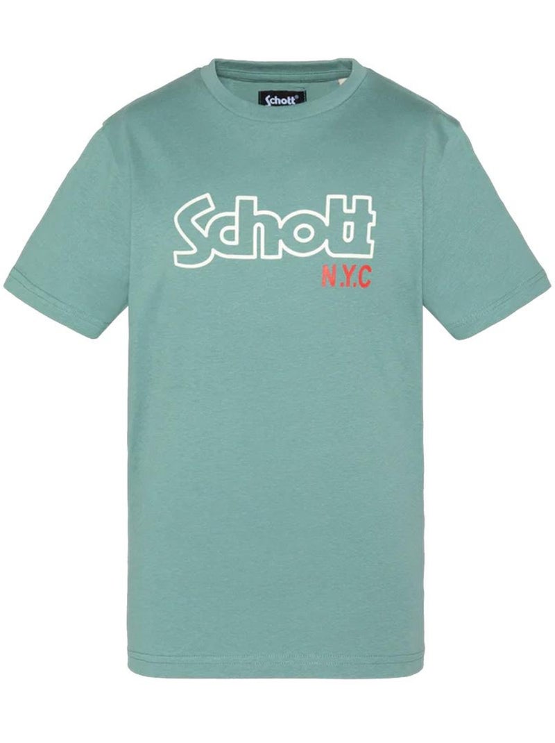 T-Shirt Vintage Verde/Azul para Rapaz Schott Verde - Kiabi
