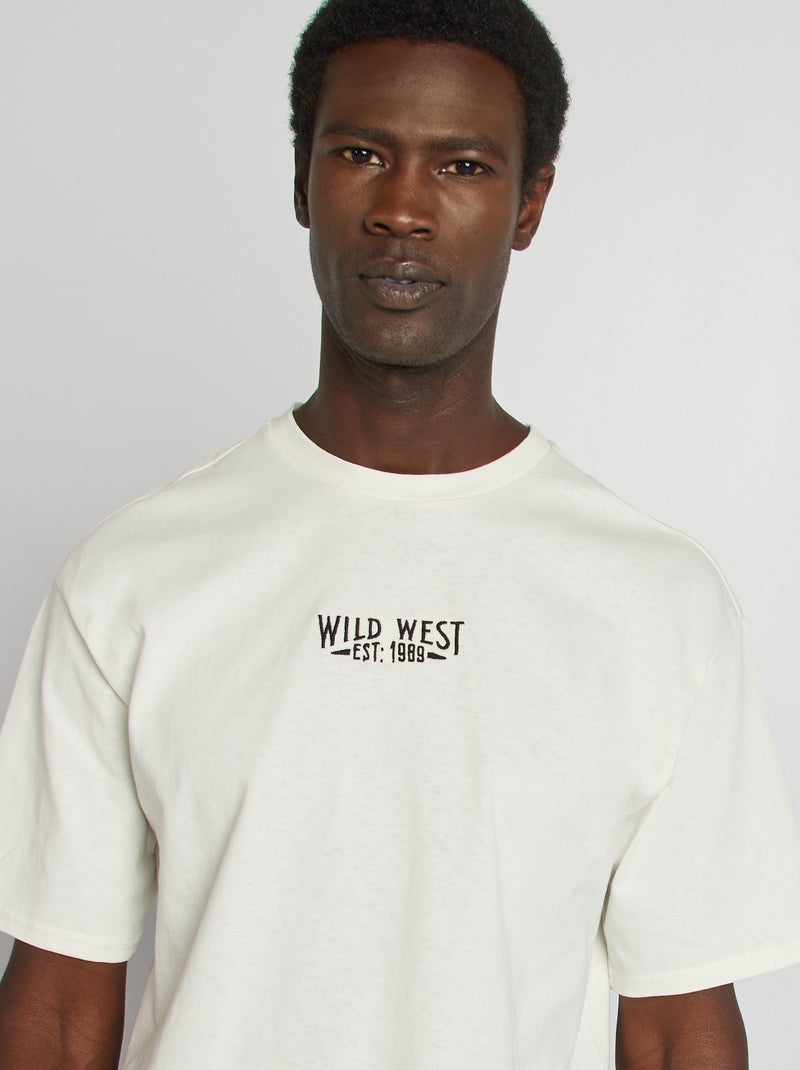 T-shirt 'Wild West' de manga curta Branco - Kiabi