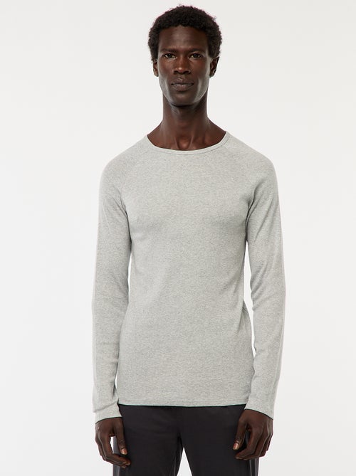 T-shirts básicos lisos de manga comprida - Kiabi