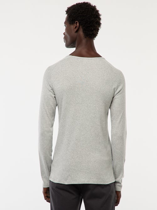 T-shirts básicos lisos de manga comprida - Kiabi