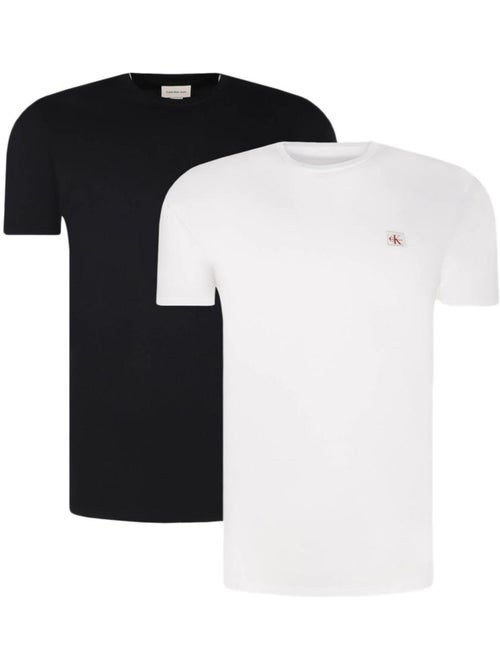 T-Shirts Calvin Klein Homem - Pack 2 (Branco/Preto) - Kiabi