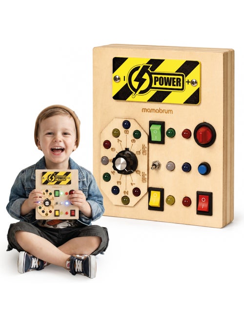 Tabuleiro actividades madeira painel controlo interruptores led mamabrum - Kiabi