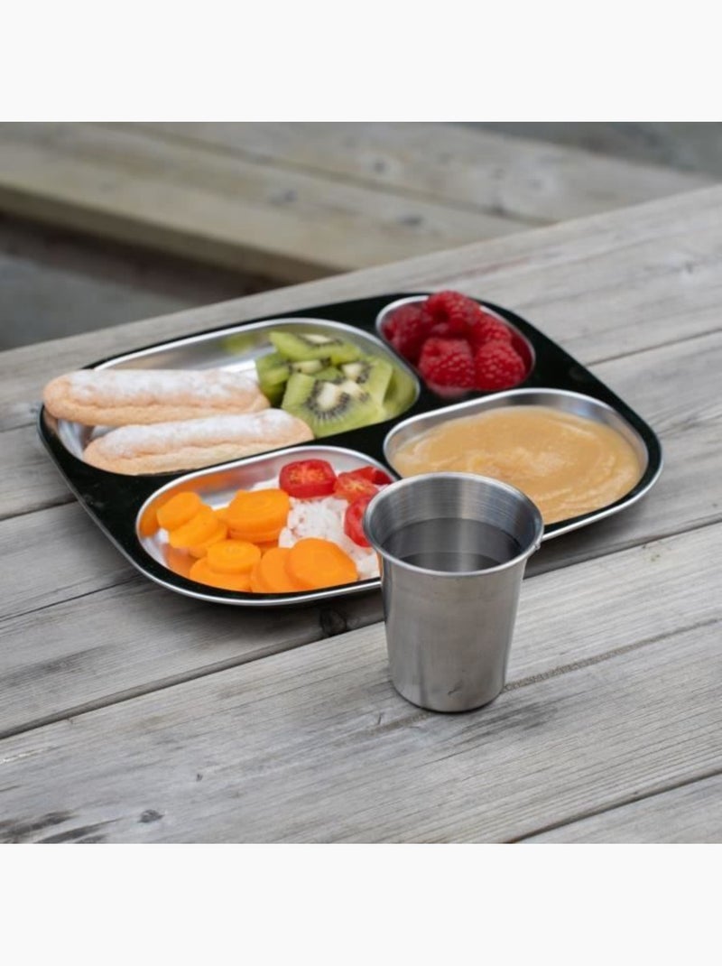 Tabuleiro thermobaby em aço inox 4 compartimentos 24,2 x 21,5 cm Cinza - Kiabi