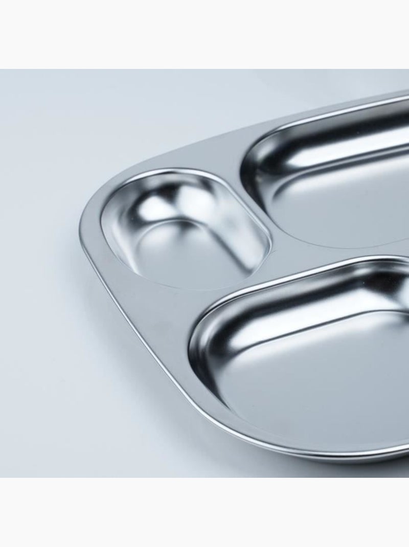 Tabuleiro thermobaby em aço inox 4 compartimentos 24,2 x 21,5 cm Cinza - Kiabi
