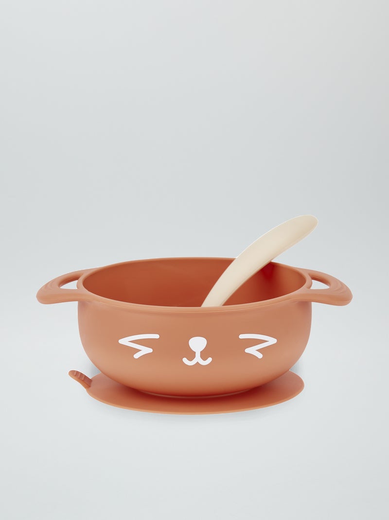 Taça com ventosa + colher 'Baby Moov' LARANJA - Kiabi