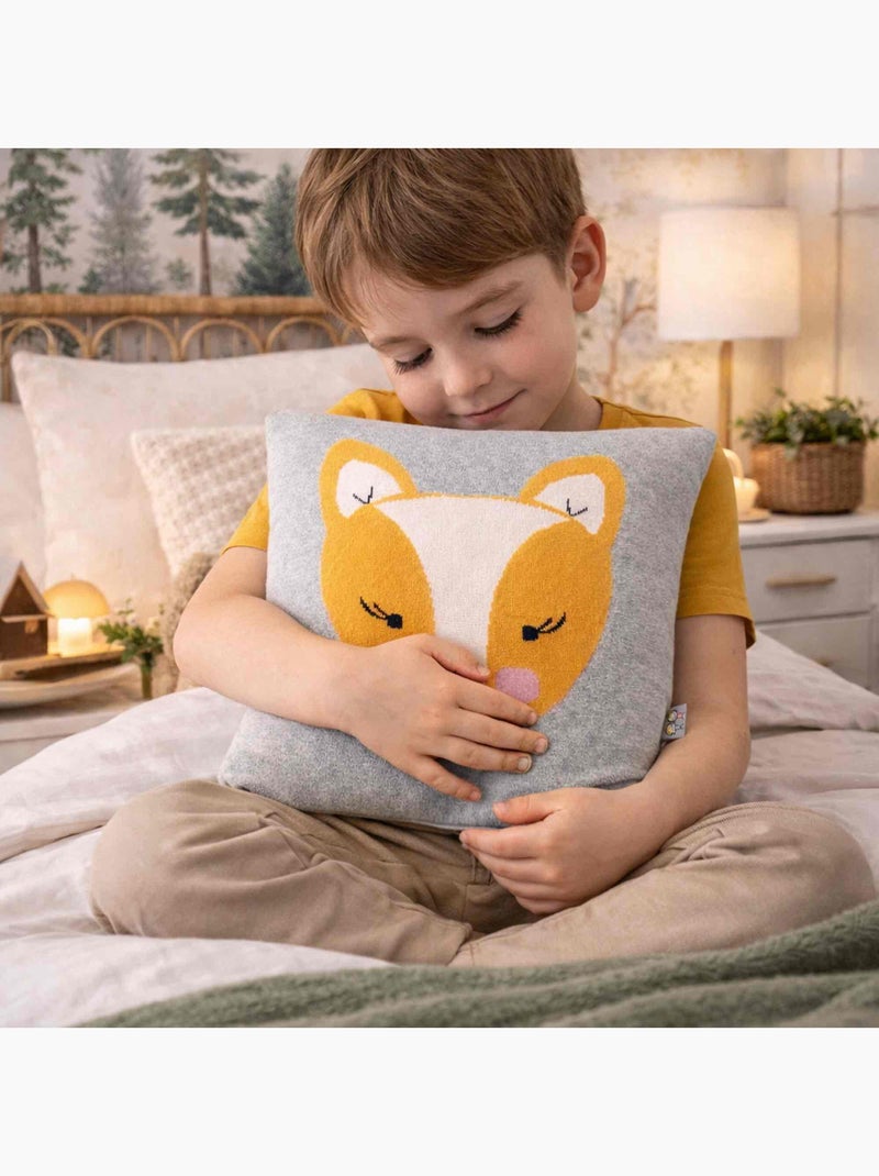Taça de almofada em algodão orgânico tricotado | sevira kids Cinza - Kiabi