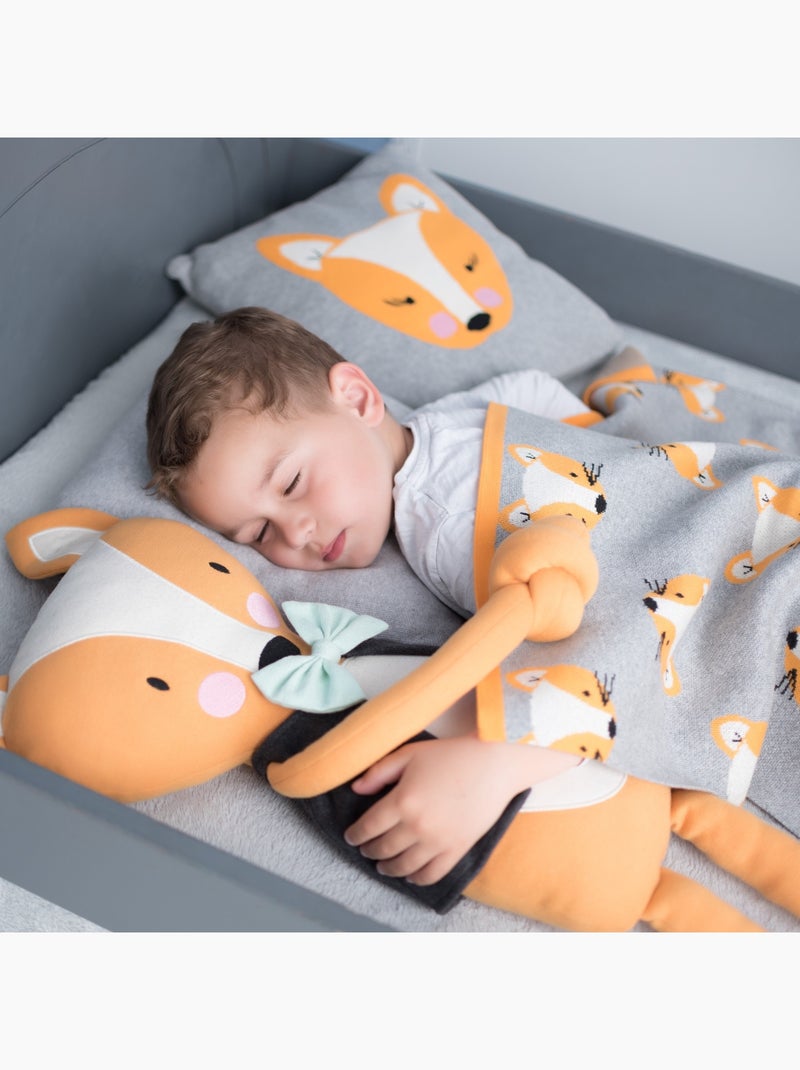Taça de almofada em algodão orgânico tricotado | sevira kids Cinza - Kiabi