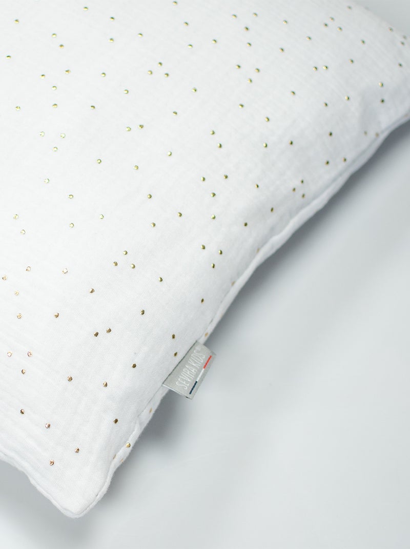 Taça de travesseiro bebé/criança em gaze de algodão | sevira kids Branco Dourado - Kiabi