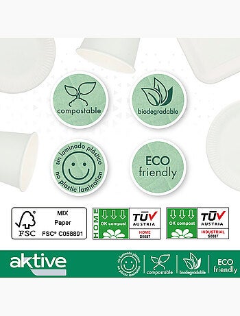 Talheres descartáveis biodegradáveis 180 peças