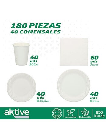 Talheres descartáveis biodegradáveis 180 peças