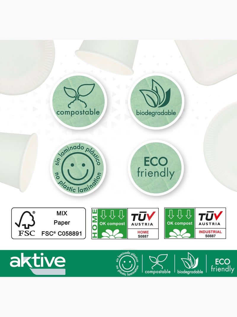 Talheres descartáveis biodegradáveis 180 peças Branco - Kiabi