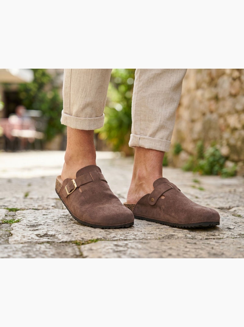 Tamancos homem conforto ergonómico fivela ajustável ozabi Castanho - Kiabi