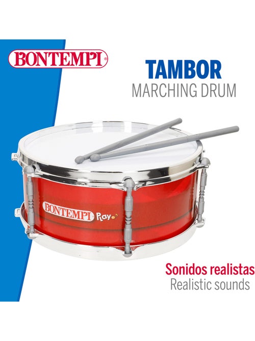 Tambor infantil 31 cm com alça de ombro e baqueta bontempi - Kiabi