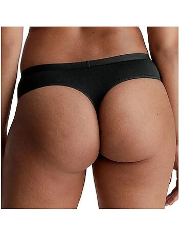 Tanga Calvin Klein Jeans Noir para Mulher 000QF7401E