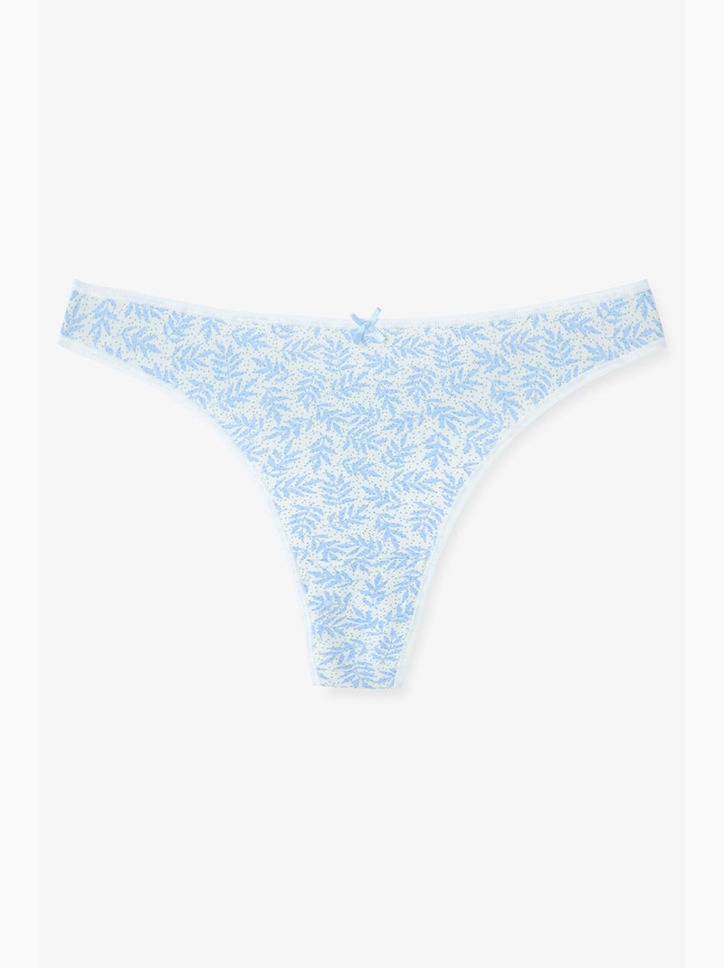 Tanga com estampa de folhas jungle deep penti Azul-céu - Kiabi