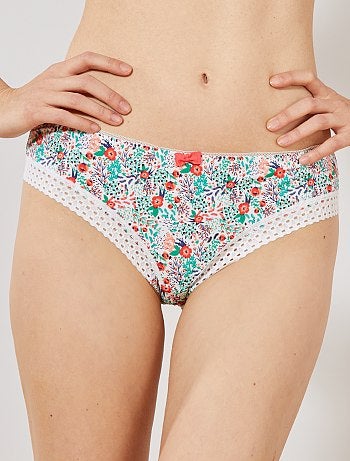 Tanga com estampado florido - Kiabi