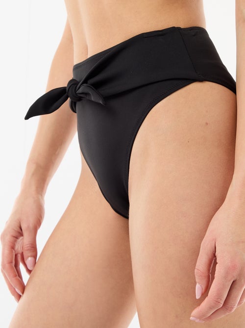 Tanga de banho cintura subida em microfibra suave - Kiabi